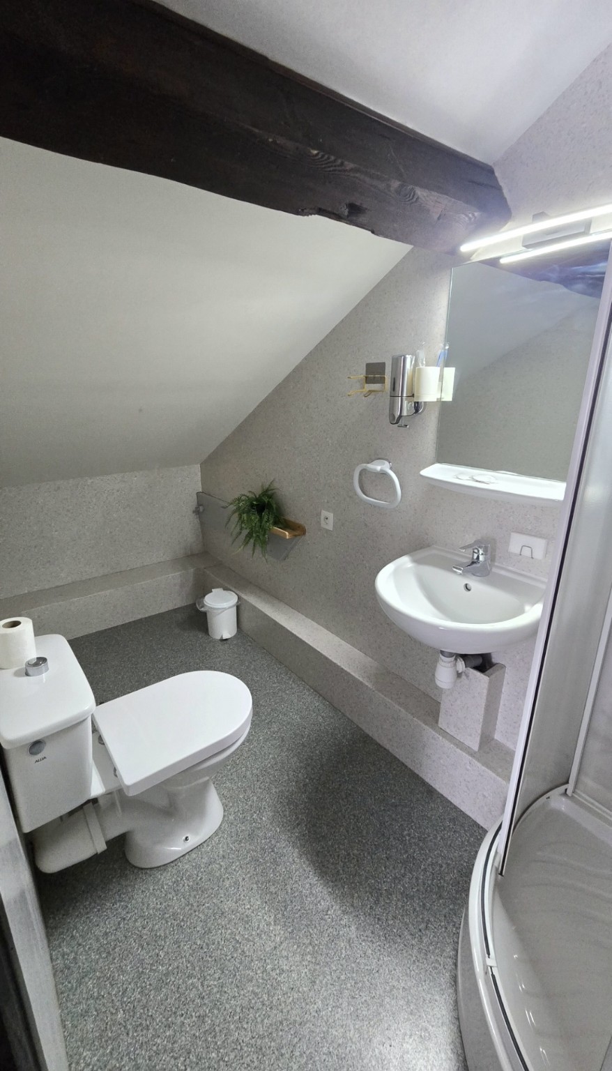 Petite salle de bain privative de la Chambre 2 avec WC et vasque
